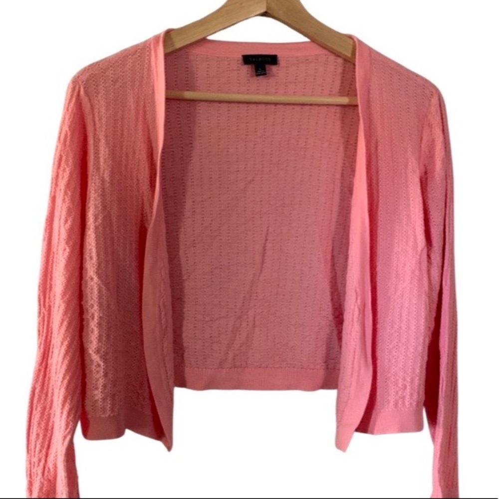 Talbots Pink Cropped Cardigan